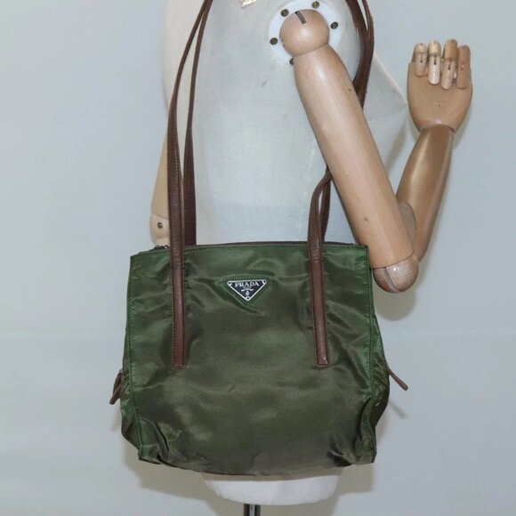PRADA Shoulder Bag Nylon Khaki Auth 119570 - Picture 3 of 16